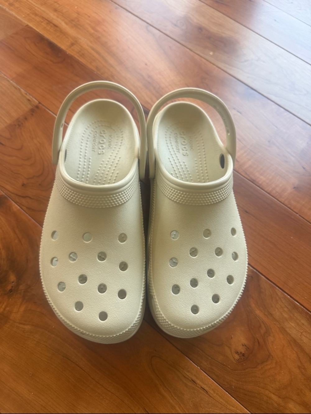 Crocs Classic Platform Clog Bone Cream Women's Size 9 Comfort Shoes